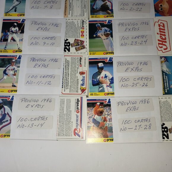 100 Sets! of Uncut Provigo Baseball Cards 1986 Montreal Expos 28 Cards Per Set - Picture 6 of 10